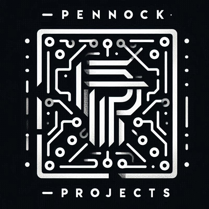 Pennock Projects Logo as a Circuit Board Badge