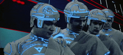 Scene from original Tron movie, where the programs say 'That's Tron. He fights for the Users'