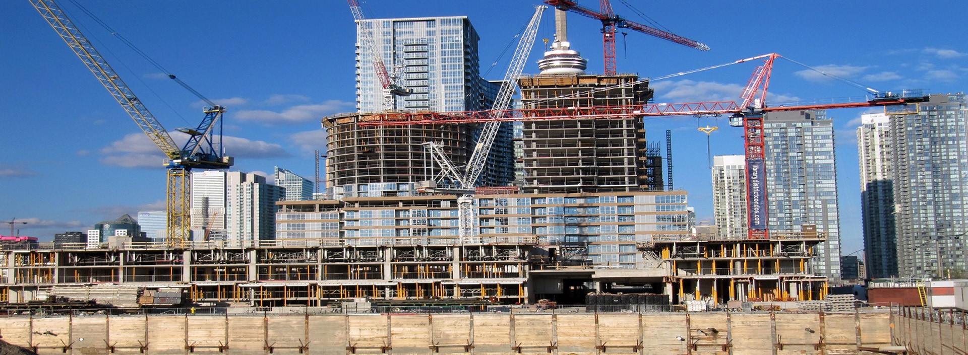 A large building construction site