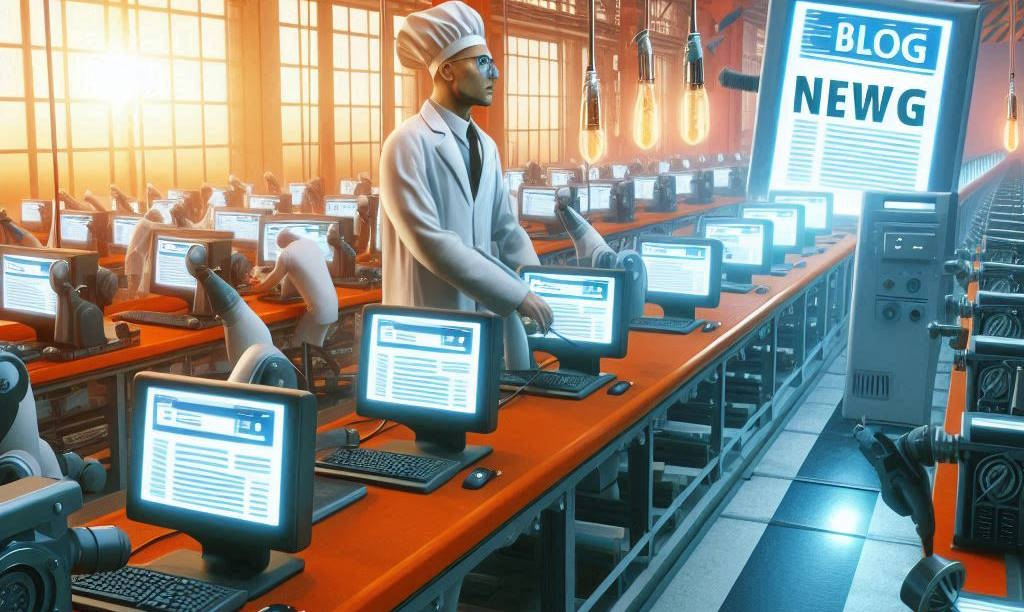 A blog site assembly line