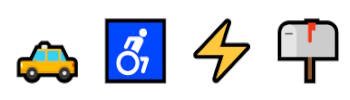 4 Emoji's - taxi wheelchair zap mailbox